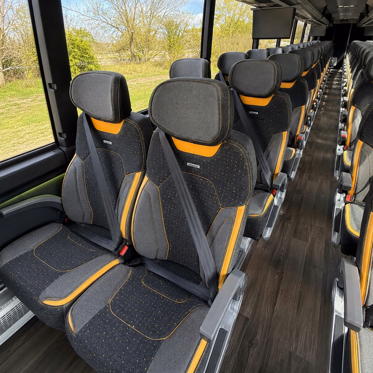 glendale charter bus rental interior